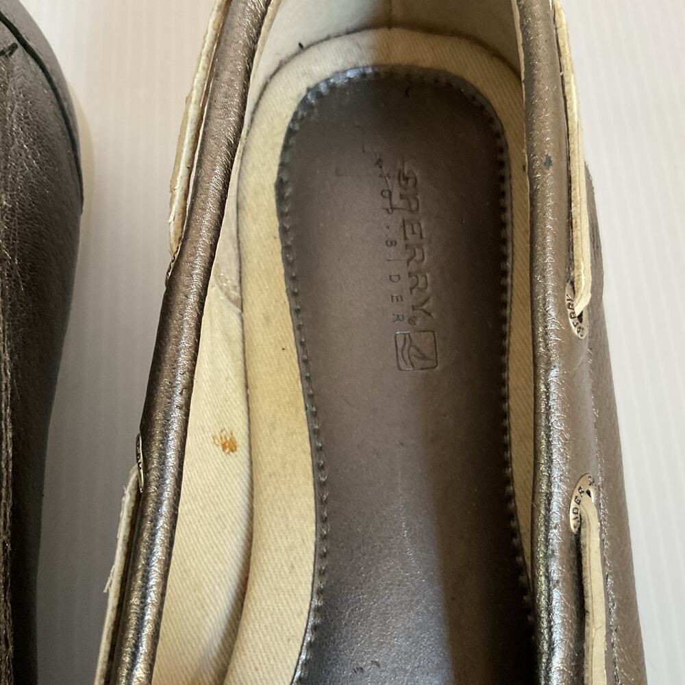 Sperry Top-Sider  Loafers Metallic Bronze Leather Women 9.5M Boat Shoes Comfort - Picture 13 of 13